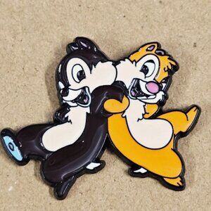 Disney, Chip & Dale Enamel Pin, 90s Vintage, Cartoon Nostalgic, Duo, Lapel Badge